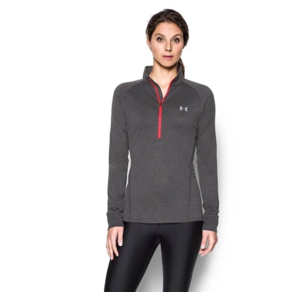 Under Armour Women's Gray 1/2 Zip Pull Over Long Sleeve Shirt M